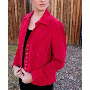 Adorable Red Leather Jacket